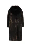 Prada Single-breasted Printed Drill Coat In Black