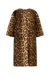 Prada Leopard Print Overcoat In Cacao