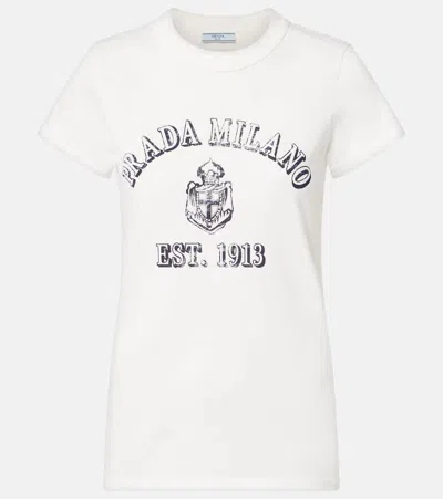 PRADA PRINTED COTTON JERSEY T-SHIRT