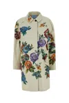 Prada Women Printed Cotton Overcoat In Neutral