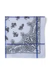 Prada Printed Cotton Scarf 65 In Blue