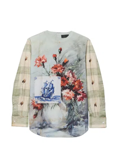 Prada Printed Cotton Shirt In Multi