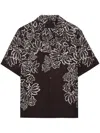 Prada Bowling-hemd Aus Bedruckter Baumwolle In Brown
