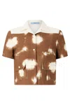 Prada Multicolor Regular Printed Shirt In Brown