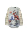 Prada Printed Cotton Shirt In Grey