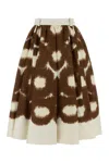 Prada Printed Canvas Skirt In Brown