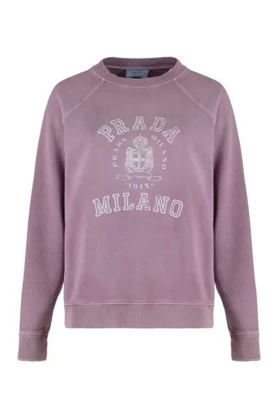 PRADA PRADA PRINTED COTTON SWEATSHIRT