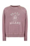 Prada Cotton Crew-neck Sweatshirt In Purple