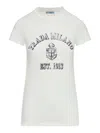 Prada Stamped Logo Crew Neck T-shirt In White