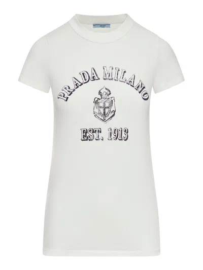 PRADA PRINTED COTTON T-SHIRT
