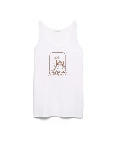 PRADA PRINTED COTTON TANK TOP