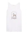 Prada Printed Cotton Tank Top In White