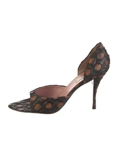 Pre-owned Prada Printed D'orsay Pumps In Multi