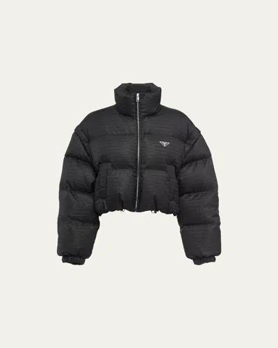 PRADA PRINTED DOWN JACKET WITH DETACHABLE SLEEVES