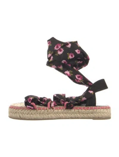 Pre-owned Prada Printed Espadrilles In Black