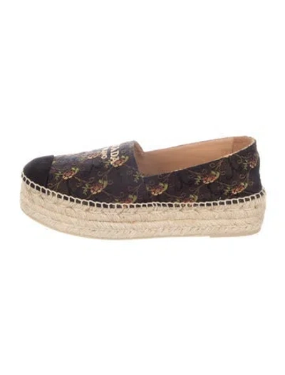 Pre-owned Prada Printed Espadrilles In Black