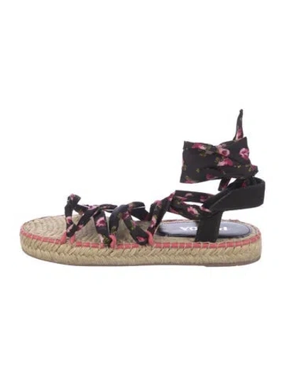 Pre-owned Prada Printed Espadrilles In Black
