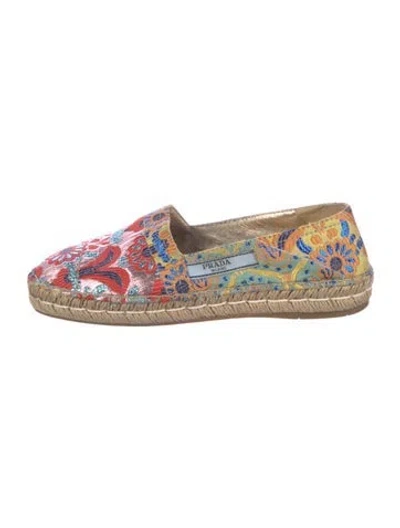 Pre-owned Prada Printed Espadrilles In Blue