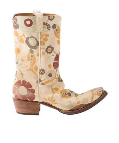 PRADA PRADA FLORAL-PRINTED POINTED-TOE WESTERN BOOTS