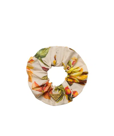 Prada Printed Fabric Scrunchie In Multicolor