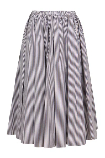 Prada Printed Full Skirt In Multicolor