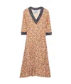 Prada Printed Georgette Dress In Brown
