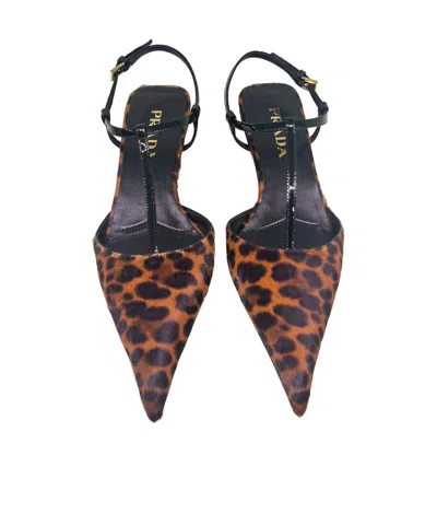 Prada Printed High-heeled Sandals In Black