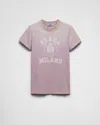 Prada Printed Knitted T-shirt In Mauve