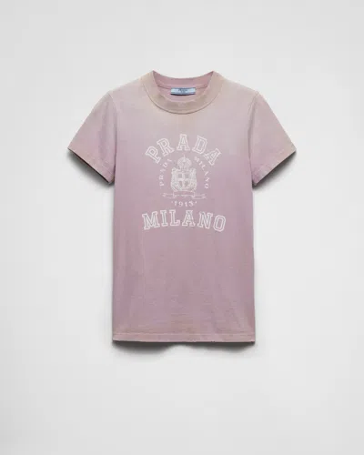 PRADA PRINTED JERSEY T-SHIRT