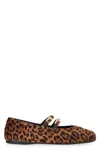 Prada Printed Leather Ballet Flats In Multi