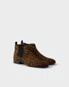 Prada Printed Leather Booties In Animal Print