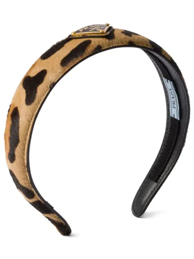 PRADA PRINTED LEATHER HEADBAND
