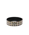 Prada Printed Leather Logo-plaque Choker In Black