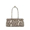 Prada Medium Bonnie Shoulder Handbag In Python Leather With Golden Metal Hardware In White