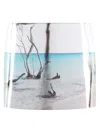 Prada Printed Leather Mini Skirt In Silver