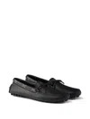 Prada Deer Leather Loafers For Men In Black