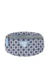 Prada Printed Logo Wallet In Blue