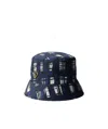 Prada Fischerhut Aus Bedrucktem Re-nylon In Dark Blue