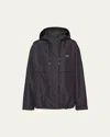 Prada Printed Nylon Blouson Jacket In Nero