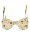 Prada Floral Print Lace-trimmed Bra