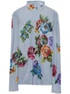 Prada Printed Organzine Skirt In Silver