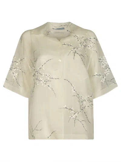 PRADA PRADA PRINTED OVERSIZED BLOUSE