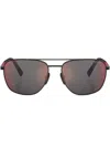 Prada Linea Rossa Ps 54zs Dg008f Nero Gommato Sunglasses In Black