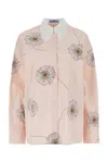 Prada Printed Poplin Oversize Shirt In Pink