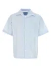 Prada Striped Cotton Camp Collar Shirt