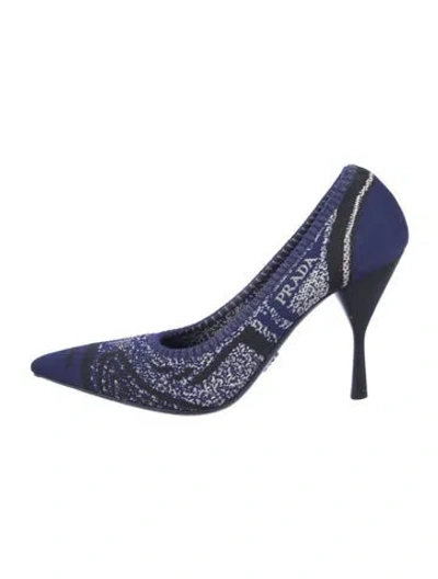 Pre-owned Prada Printed Pumps In Blue