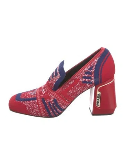 Pre-owned Prada Printed Pumps In Red