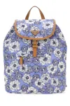 Prada Printed Re-nylon Backpack In Blue