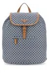 Prada Man Printed Re-nylon Backpack In Blue