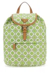 Prada Printed Re-nylon Backpack In Green